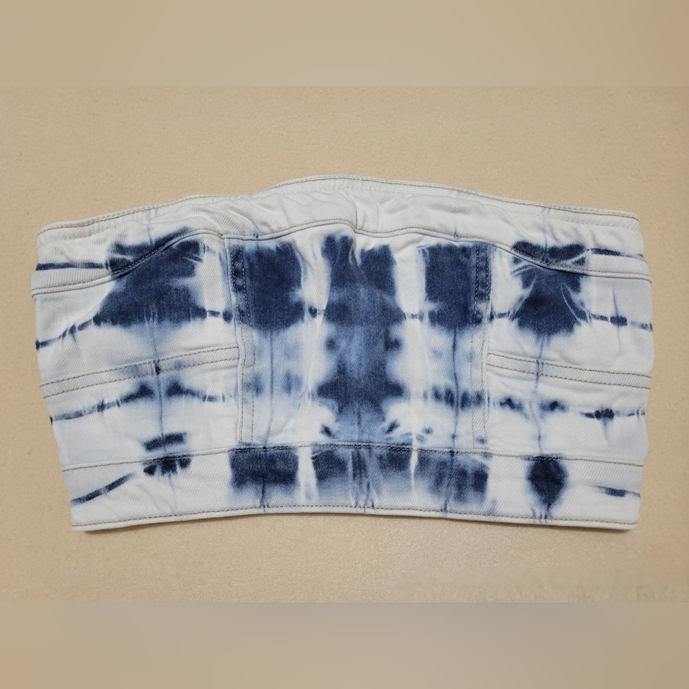 ✨️3/$9✨️ Kendall + Kylie Tie-Dye Zippered Denim Tube Top